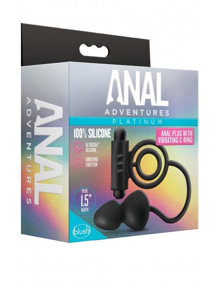 Anal Adventures Anal Plug With C-Ring - Kulki i korki analne wibrujące - 4