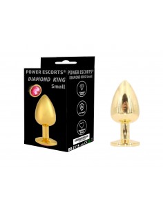 Plug-Diamond King Butt Plug - Gold - Small - Pink - Korki analne stalowe - 1