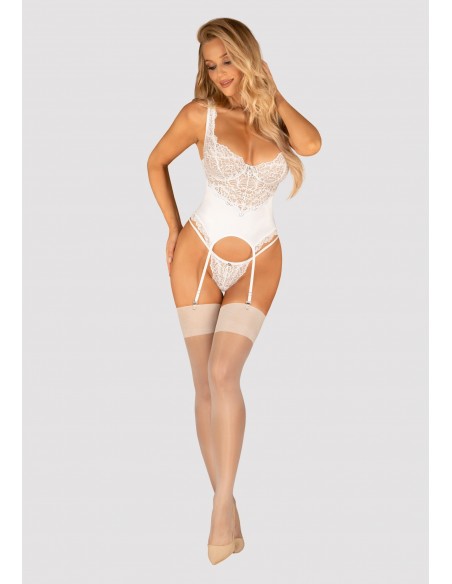 Amor Blanco gorset i stringi biały  S/M - Komplety bielizny erotycznej - 3