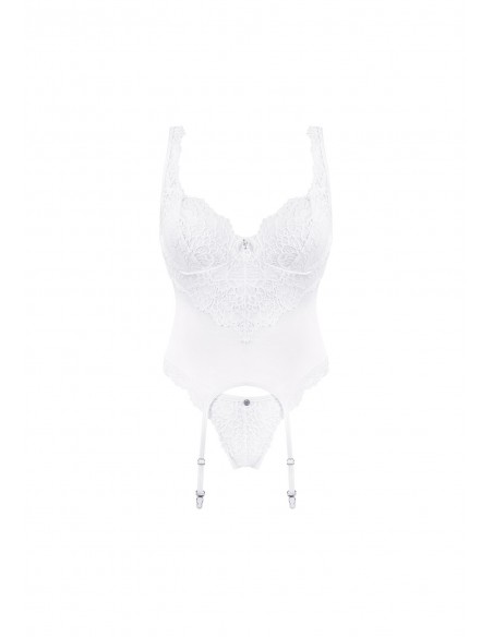 Amor Blanco gorset i stringi biały  S/M - Komplety bielizny erotycznej - 5