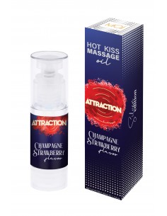 Massage Oil  Attraction Champagne Strawberry 50 ml - Olejki i żele do masażu - 1