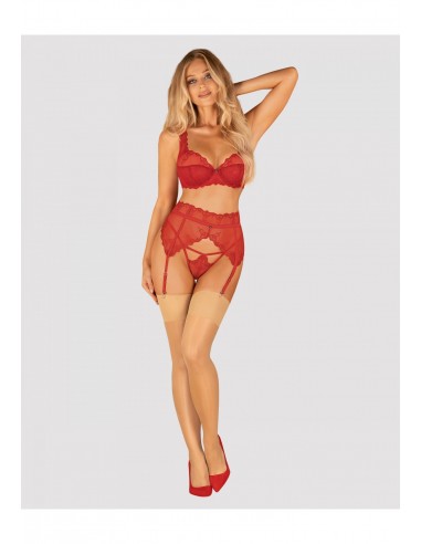 Lonesia pas do pończoch czerwony  S/M - Pasy do pończoch i podwiązki - 5