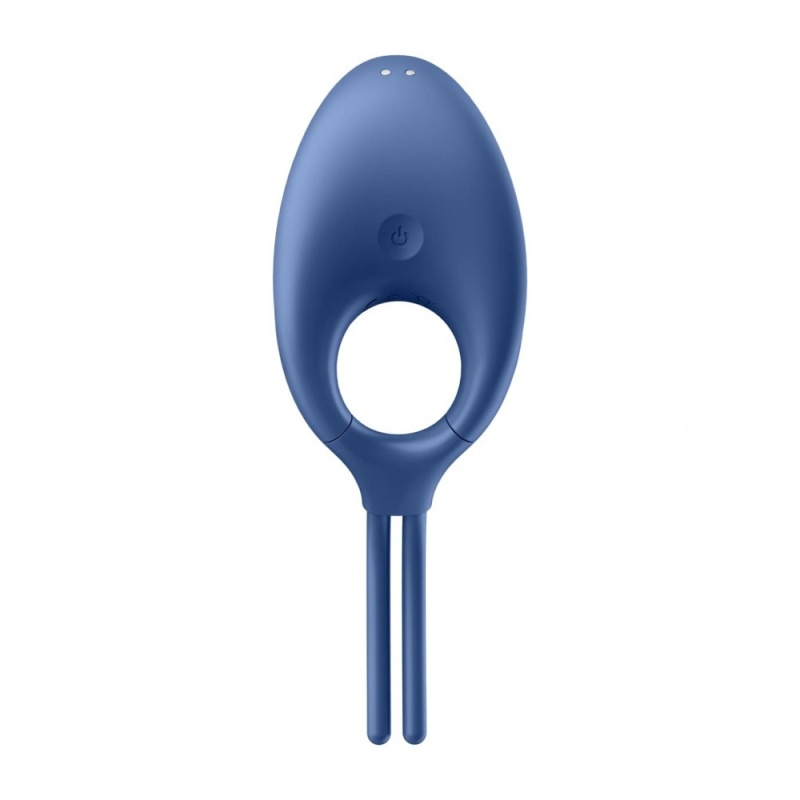 Pierścień na penisa Swordsman (Blue) - regulowany obwód z suwakiem, wibrująca stymulacja łechtaczki, długość 14,2 cm - 1