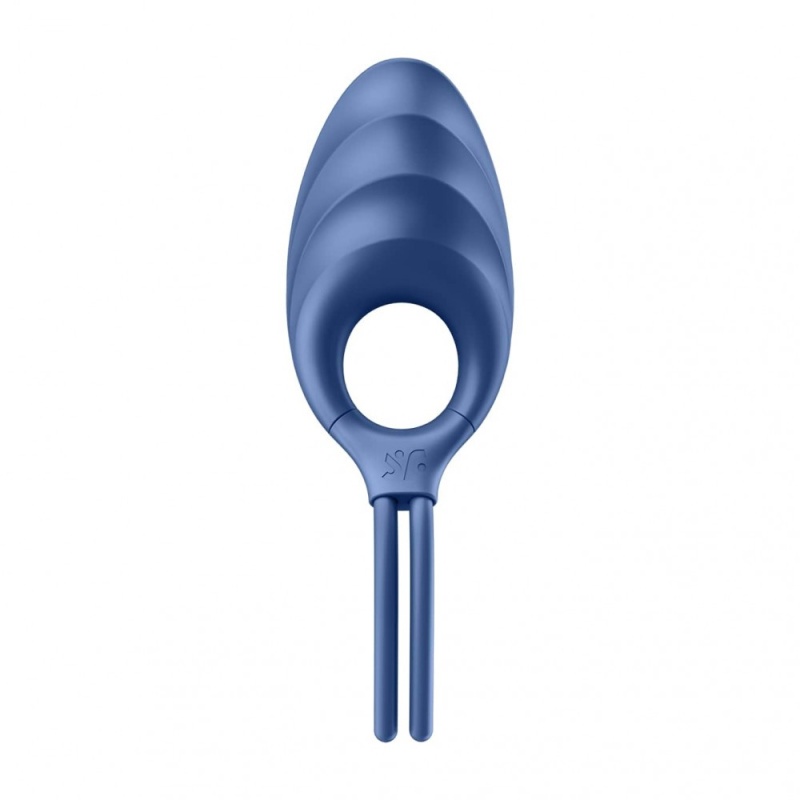 Pierścień na penisa Swordsman (Blue) - regulowany obwód z suwakiem, wibrująca stymulacja łechtaczki, długość 14,2 cm - 4