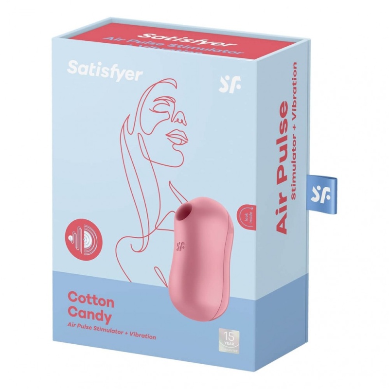 Stymulator łechtaczki Satisfyer Cotton Candy Light Red - fala powietrzna 11 trybów i 12 programów wibracji, 8,6 × 4,2 × 4,8 cm - 8