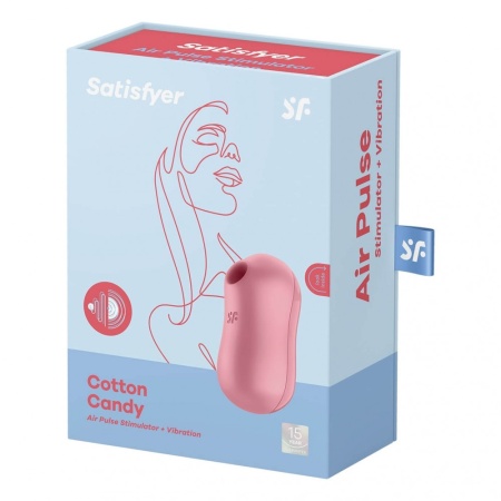 Stymulator łechtaczki Satisfyer Cotton Candy Light Red - fala powietrzna 11 trybów i 12 programów wibracji, 8,6 × 4,2 × 4,8 cm - 8