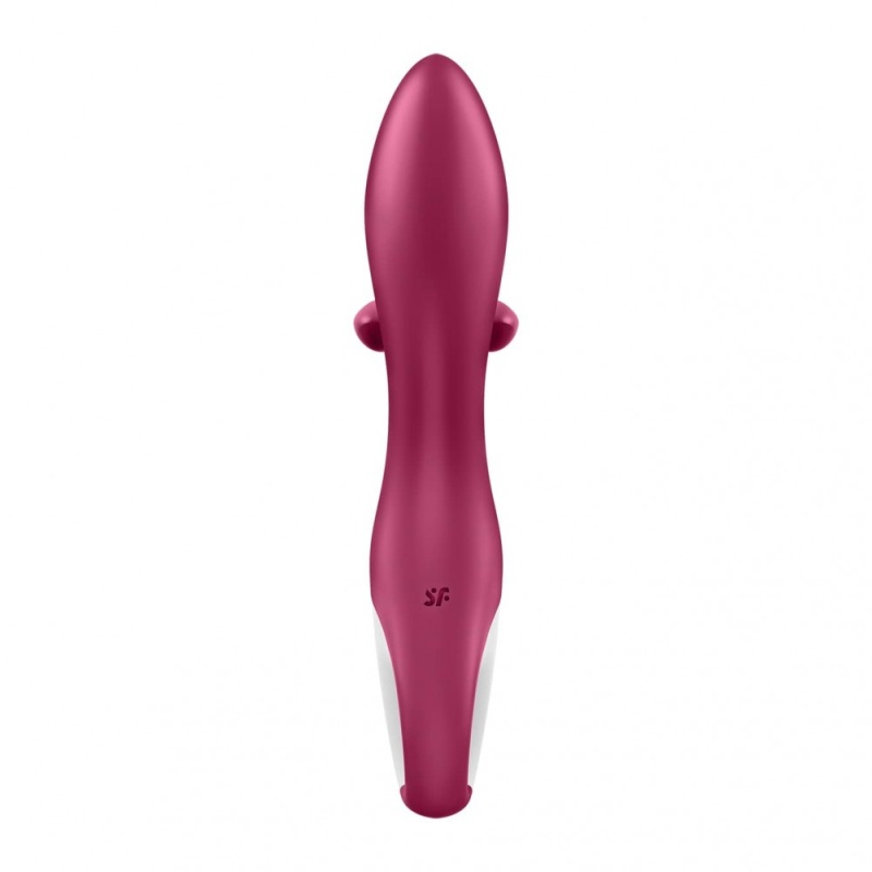 Wibrator Embrace Me (Berry) - dwusilnikowy, elastyczny silikon, 20,5 cm - 3