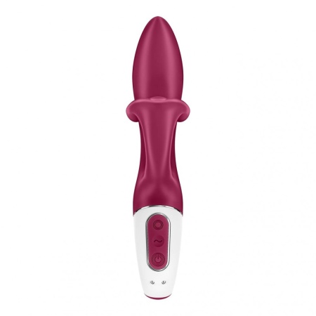 Wibrator Embrace Me (Berry) - dwusilnikowy, elastyczny silikon, 20,5 cm - 5