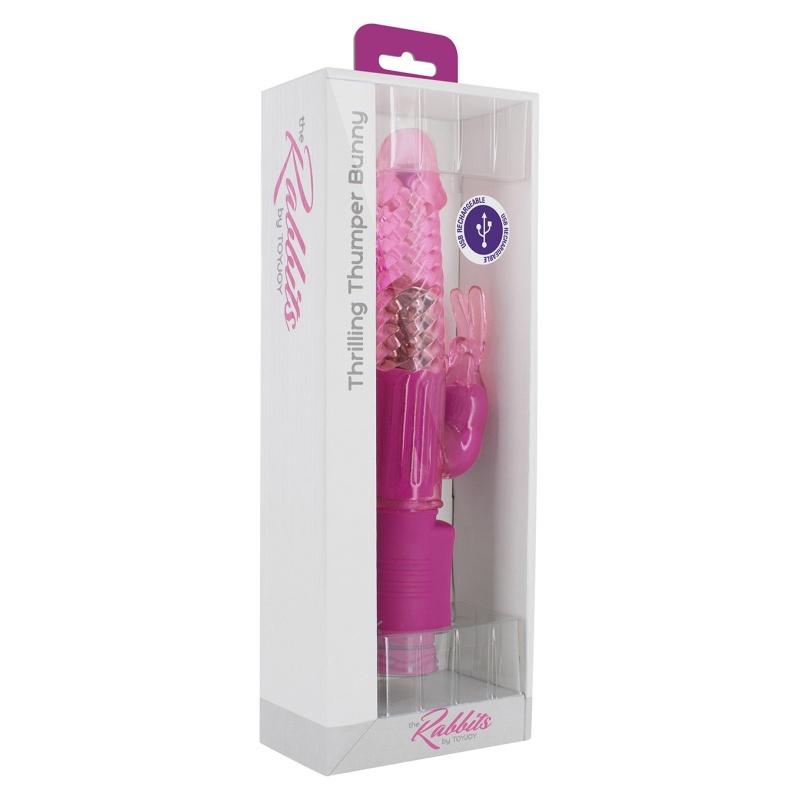 Wibrator króliczek Thrilling Thumper Bunny z rotacyjnym trzpieniem – 25 cm - 2
