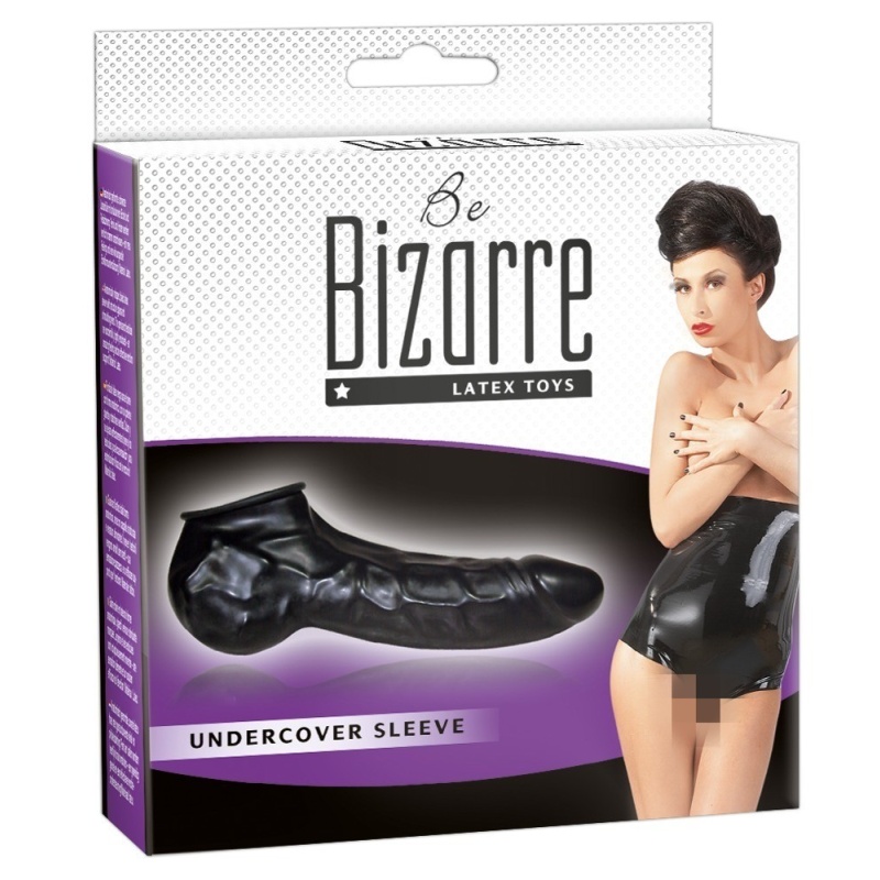 Nakładka na penisa i jądra Undercover Sleeve, lateksowa, żylowana, 22 cm - 1