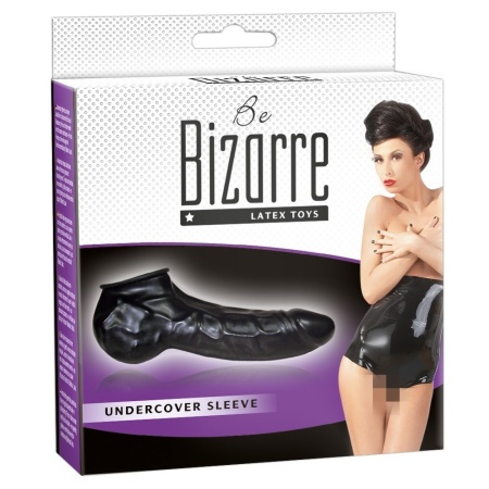 Nakładka na penisa i jądra Undercover Sleeve, lateksowa, żylowana, 22 cm - 1