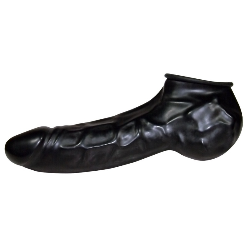 Nakładka na penisa i jądra Undercover Sleeve, lateksowa, żylowana, 22 cm - 2