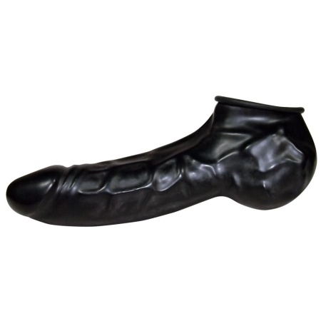Nakładka na penisa i jądra Undercover Sleeve, lateksowa, żylowana, 22 cm - 2