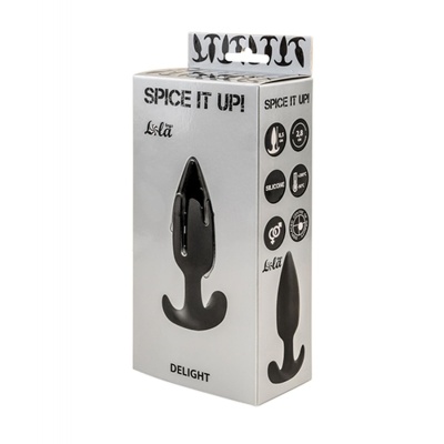 Plug analny Delight Black z przesuniętym środkiem ciężkości, głębokość penetracji 8,5 cm, średnica 2,8 cm - 1