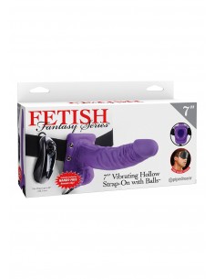 Strap-On Vibr Strap-On W Balls 7"""" Purple - Strap-ony, dilda na pasku z wibracją - 1