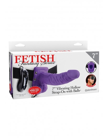 Strap-On Vibr Strap-On W Balls 7"""" Purple - Strap-ony, dilda na pasku z wibracją - 1
