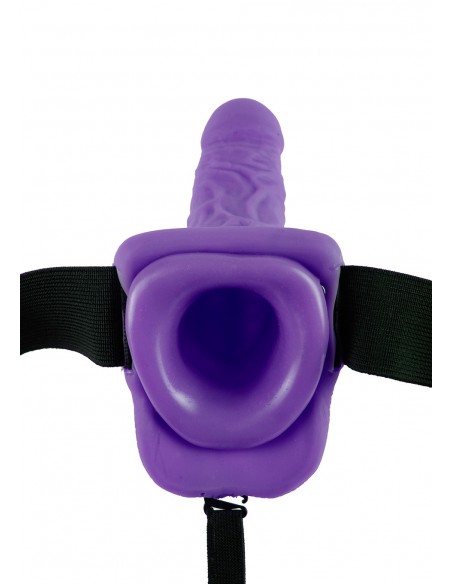 Strap-On Vibr Strap-On W Balls 7"""" Purple - Strap-ony, dilda na pasku z wibracją - 3
