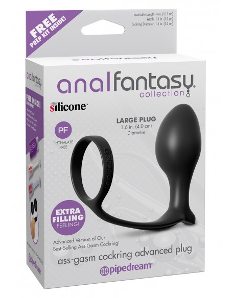 Korek Analny Ass Gasm Cock Ring Advanced Black - Duże Korki Analne - 2