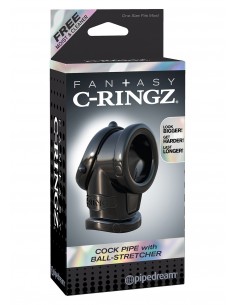 Pierścień Erekcyjny Cock Pipe With Ball Stretcher - Pierścienie erekcyjne niewibrujące - 1 2