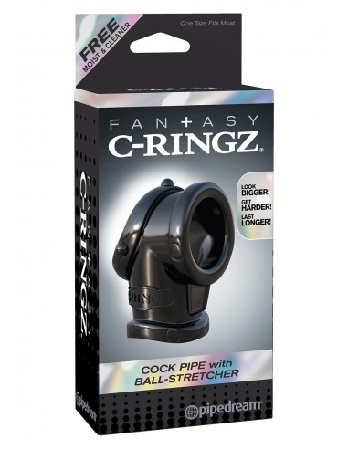 Pierścień Erekcyjny Cock Pipe With Ball Stretcher - Pierścienie erekcyjne niewibrujące - 2