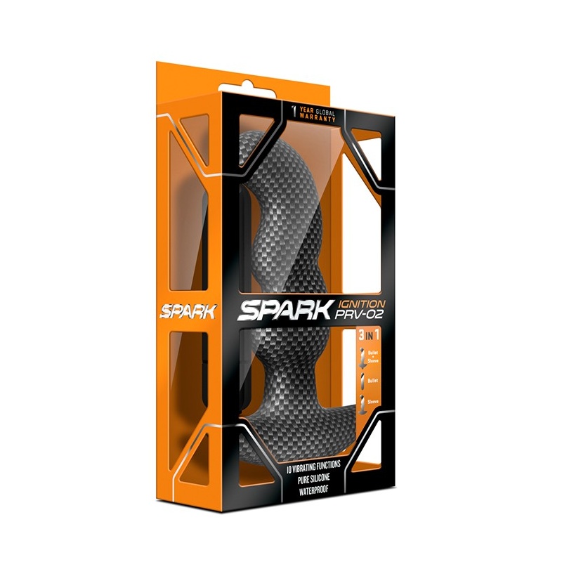 Zatyczka Analna z Wibracjami Spark Ignition Prv-02 Carbon Fiber - 3