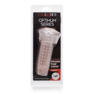 Nakładka do pompki Stroker Pump Sleeve Mouth – przezroczysta, z wypustkami, 16 cm - 1 2