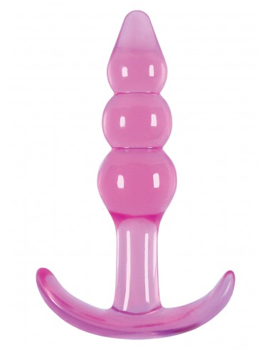 Korek Analny Jelly Rancher T-Plug Ripple Pink - Duże Korki Analne - 1