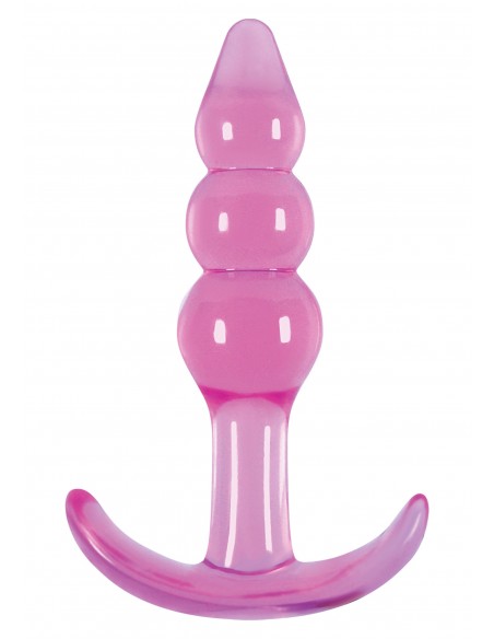 Korek Analny Jelly Rancher T-Plug Ripple Pink - Duże Korki Analne - 1