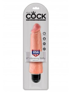 KING COCK 8"""" VIBR STIFFY FLESH - Wibratory Realistyczne - 1 2