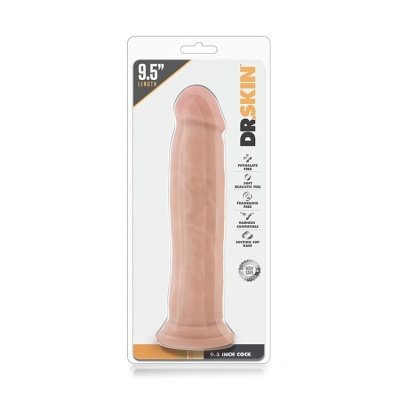 Realistyczne Klasyczne Dildo Dr. Skin 9.5Inch Cock Vanilla - 1 2