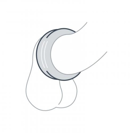 Pierścień na penisa Double Design - elastyczny TPE, dwuwarstwowa konstrukcja, średnica wewnętrzna 3,2 cm - 3