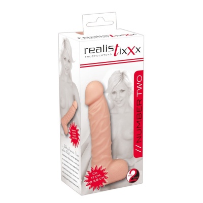 Dildo Realistixxx Number Two z żołędziem, żyłami i jądrami, 17 cm, średnica 3,8 cm - 1