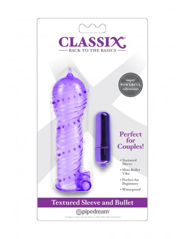 Textured Sleeve & Bullet - Przedłużki i nakładki na penisa - 1