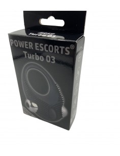 Turbo 03 Black Vibrating Cockring - Pierścienie erekcyjne wibrujące - 1 2