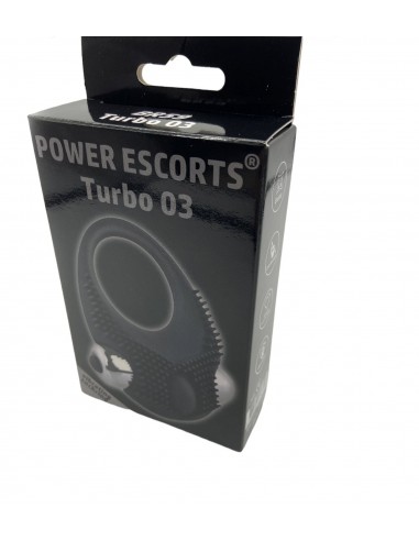 Turbo 03 Black Vibrating Cockring - Pierścienie erekcyjne wibrujące - 2