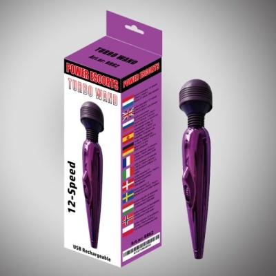 Masażer różdżkowy Turbo Wand 18 cm fioletowy - 1 2