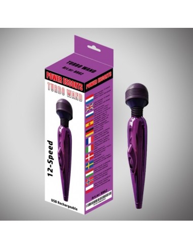 Turbo wand purple  wand massager 18 cm 12 speed - Wibratory Magic Wand - 2
