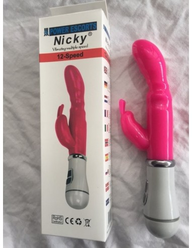 Nicky  Pink 12 Speed G Spot Vibrating 22 Cm - Wibratory Króliczki - 1
