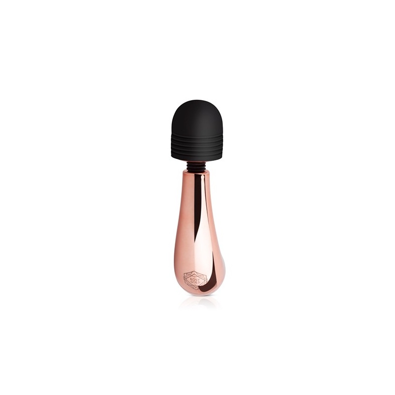 Wibrator wand Rosy Gold Nouveau Mini Curve - zakrzywiona, elastyczna głowica silikonowa 13 × 3 cm, 10 trybów wibracji - 2