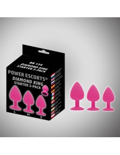 Diamond King 3 - Pack Pink With Black Stone Starter 3 - Pack - Zestawy Korków Analnych - 1