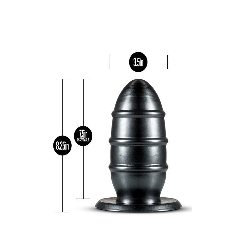 Korek analny JET FUC PLUG BLACK - pro-size, stopniowane segmenty, masywny obwód i otwór Lock On - 2