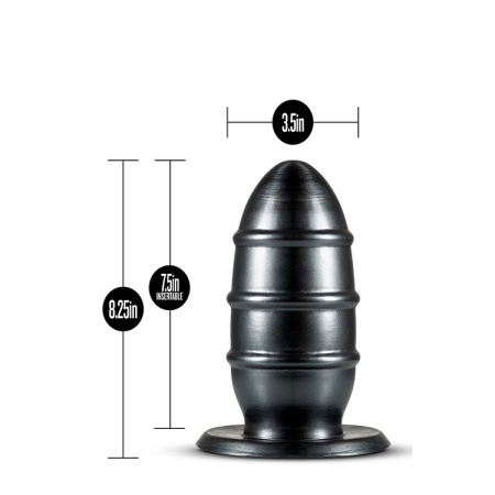 Korek analny JET FUC PLUG BLACK - pro-size, stopniowane segmenty, masywny obwód i otwór Lock On - 2