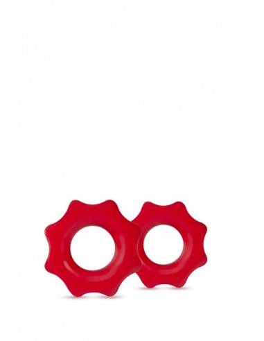 STAY HARD NUTZ RED - Pierścienie erekcyjne niewibrujące - 1