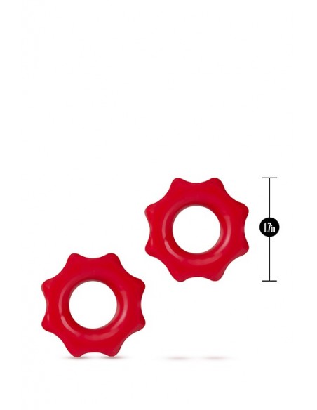 STAY HARD NUTZ RED - Pierścienie erekcyjne niewibrujące - 3