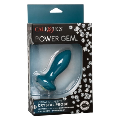 Wibrujący korek analny Petite Crystal Probe z kryształkiem (7 cm) - 1 2