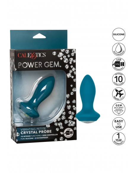 Vibrating Petite Crystal Probe - Kulki i korki analne wibrujące - 8