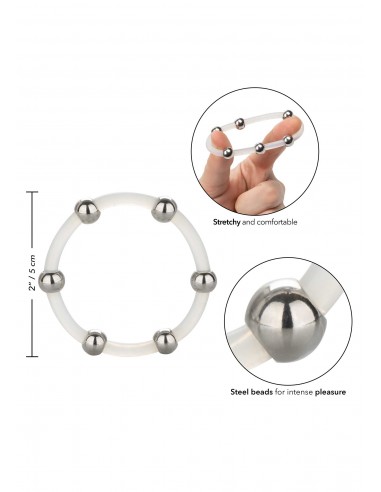 Pierścień na penisa Steel Beaded Silicone Ring Xl - Pierścienie erekcyjne niewibrujące - 4