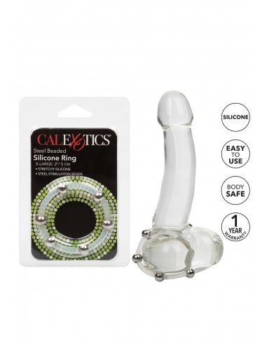 Pierścień na penisa Steel Beaded Silicone Ring Xl - Pierścienie erekcyjne niewibrujące - 5