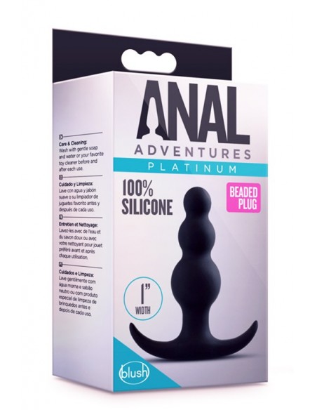 Anal Adventures Platinym Beaded Plug - Duże Korki Analne - 4