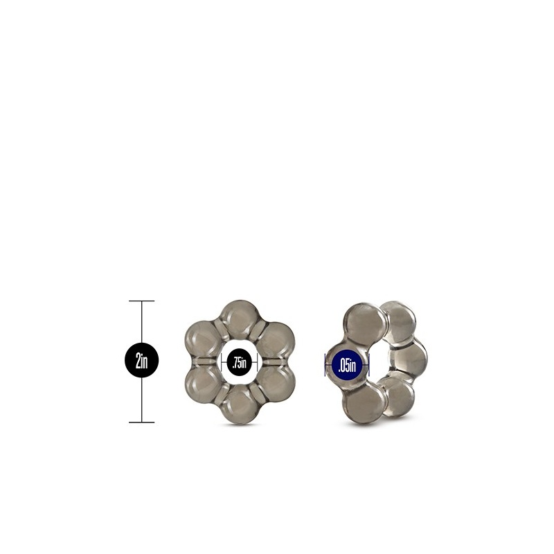 Pierścień erekcyjny Thick Bead - koralikowa struktura TPE, średnica wewnętrzna 1,9 cm, szerokość 1,2 cm - 3